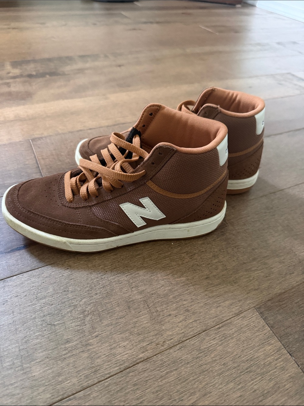 New Balance Kids Brown and Cream High-Top Sneakers
